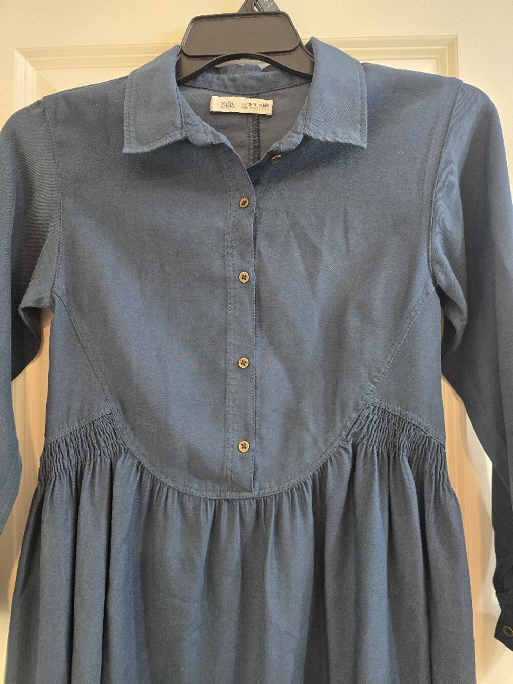 Zara Shirt Dress - Blue Navy Denim - Picture 3 of 7